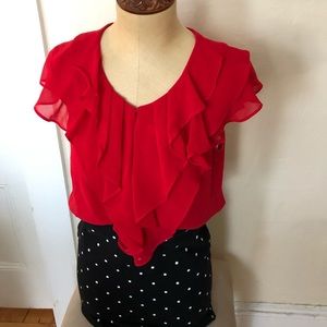 Retro inspired red H&M blouse 💋